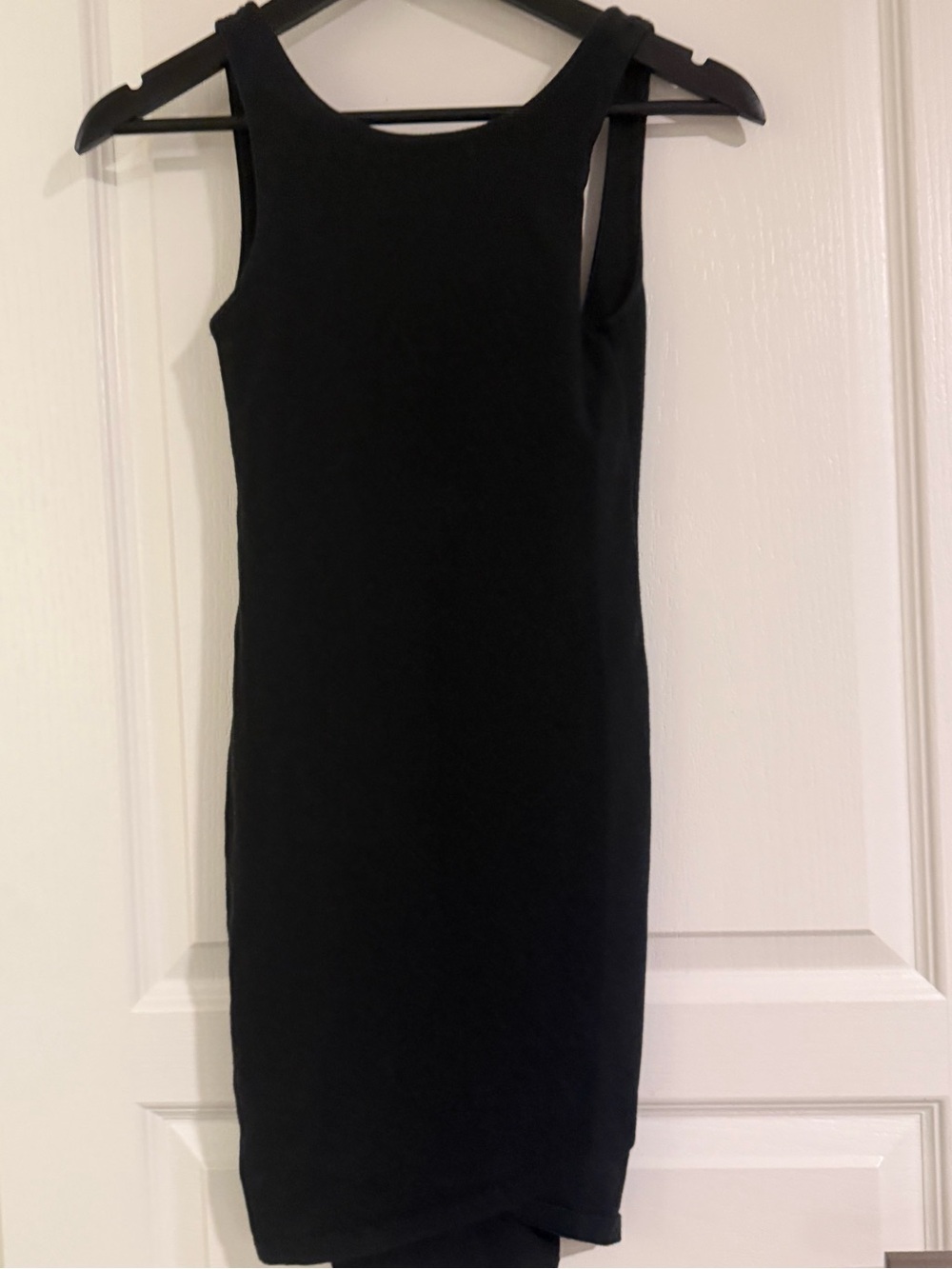 TNA Black Sleeveless Midi Bodycon Dress